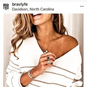 White w/gold sweater